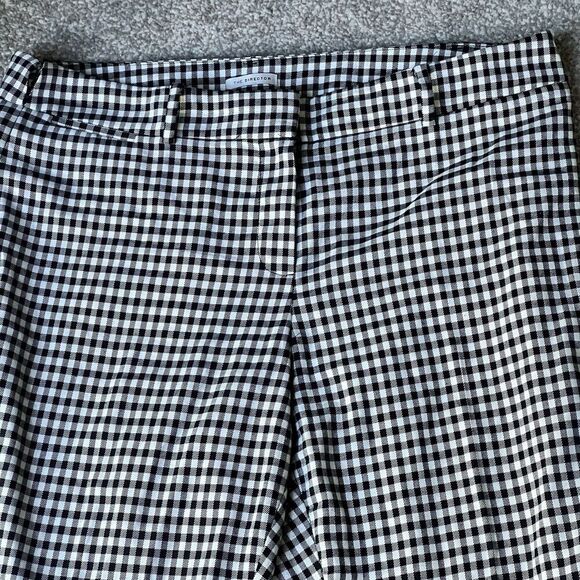 Anne Klein Womens The Director Pant Straight Leg Trousers Gingham Sz 12 Medium - Picture 3 of 9